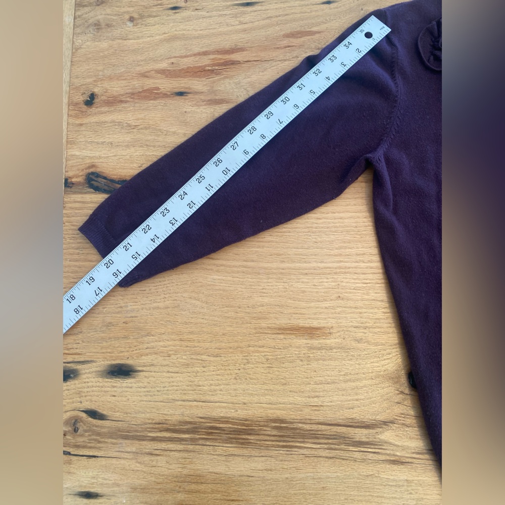 Tracy‎ M Deep Purple Ruffle Cardigan - Picture 8 of 9